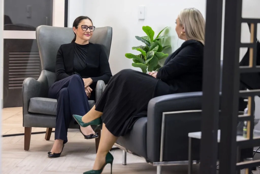 The Law People giving family law advice to a client as a part of their family law services.